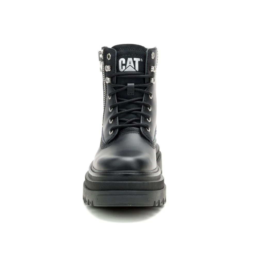 Bolder Zip P312319 Womens Black Leather Boots - Image 3